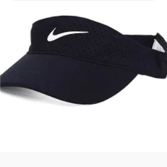 Nike Accessories - NIKE Visor Dri-Fit Black With White Logo Stretchy Back One Size